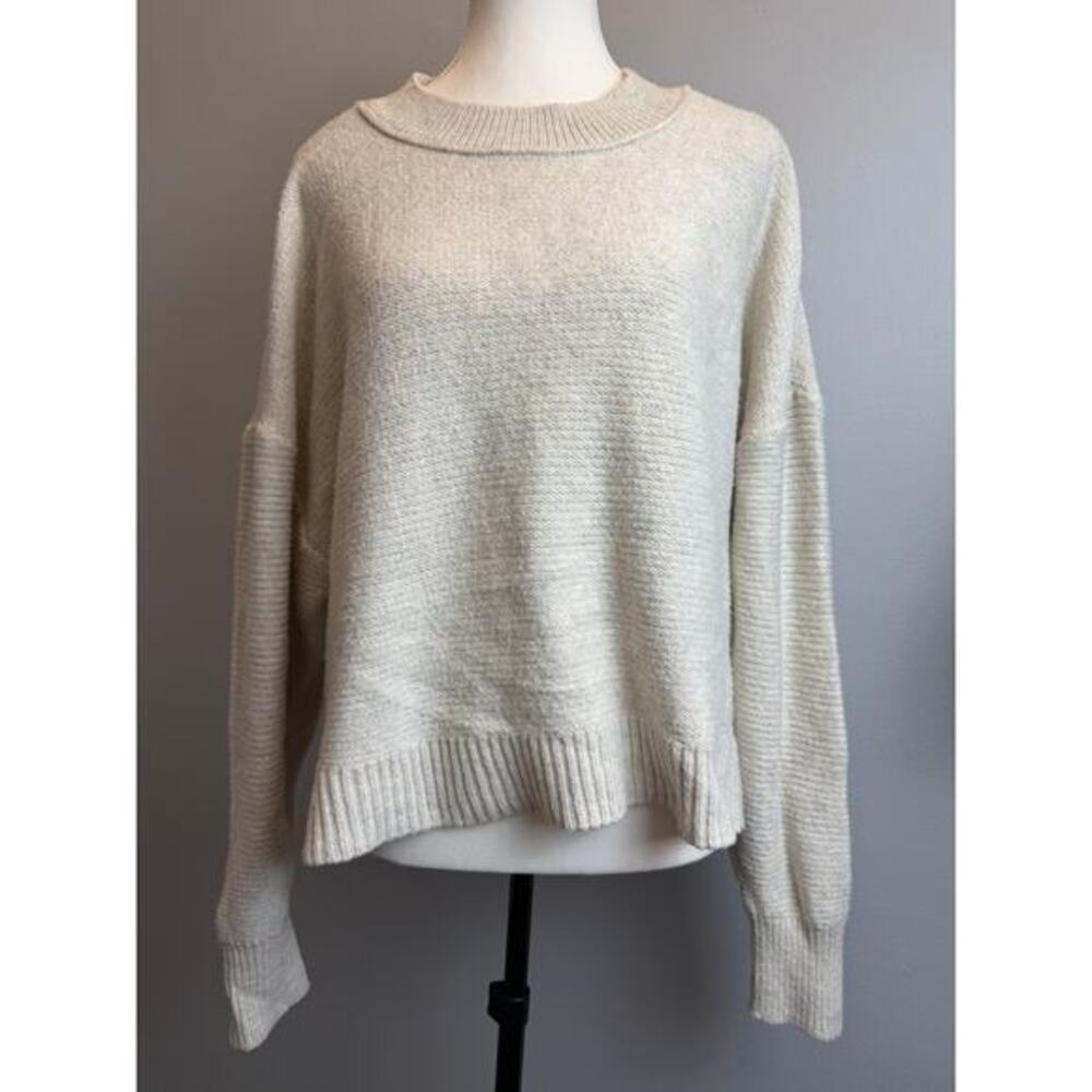 American Eagle Knit Sweater Gray Oversized Women XL Drop Shoulder Cozy Soft Boxy